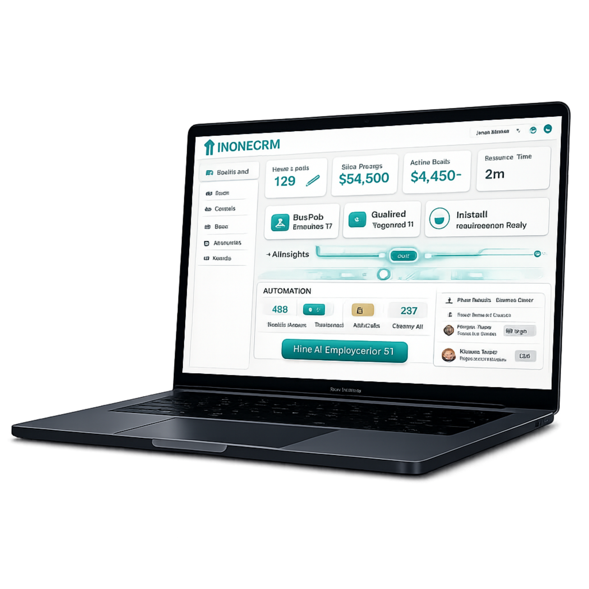 INONECRM dashboard preview